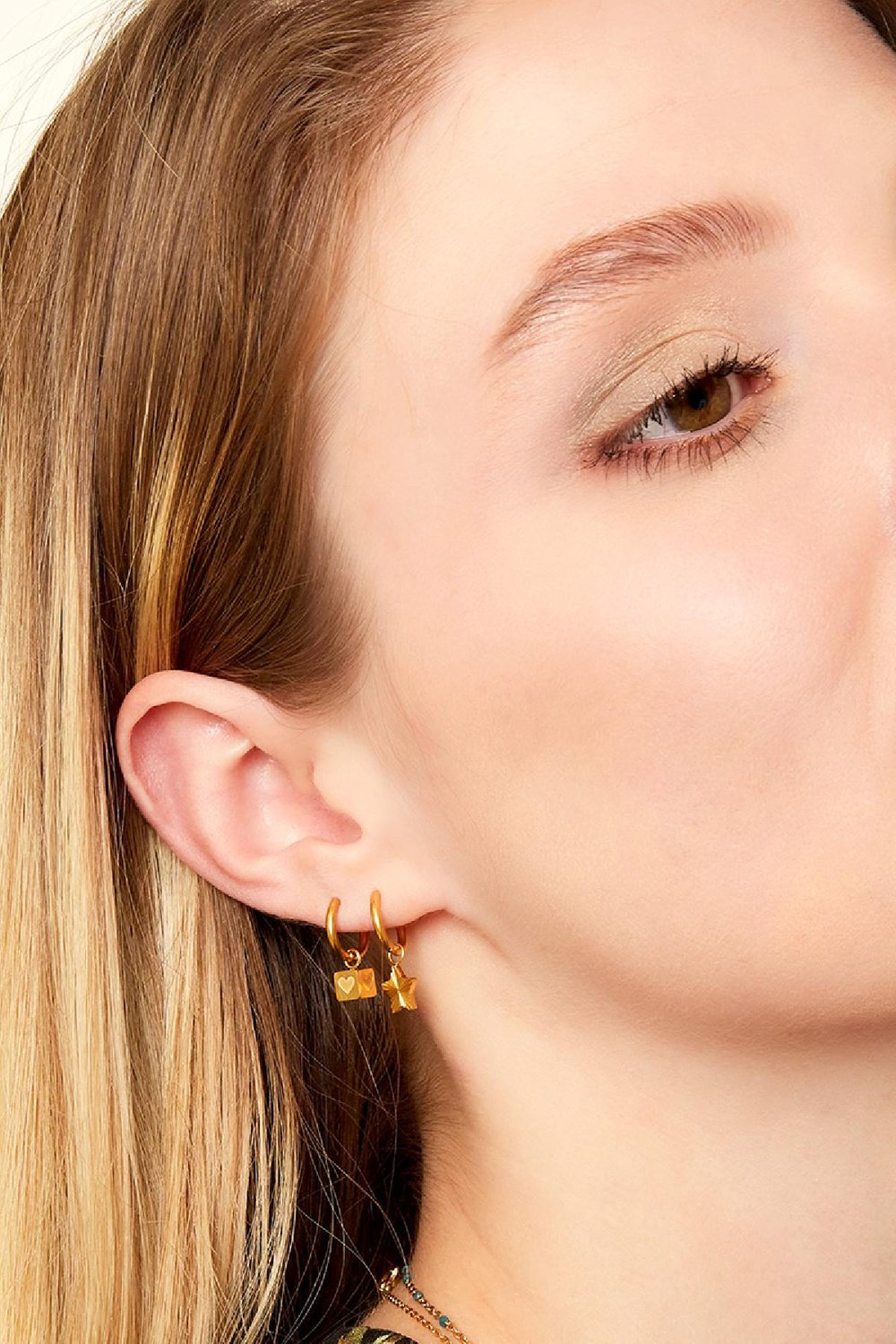 Boucles d'oreilles cubes Argenté Acier inoxydable h5Image3